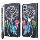 For Motorola Moto E22 3D Painted Leather Phone Case(Colorful Dreamcatcher) - 1