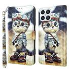 For Honor X8 4G 3D Painted Leather Phone Case(Naughty Cat) - 1