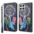 For Honor X8 4G 3D Painted Leather Phone Case(Colorful Dreamcatcher) - 1