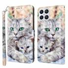 For Honor X8 4G 3D Painted Leather Phone Case(Two Loving Cats) - 1