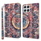 For Honor X8 4G 3D Painted Leather Phone Case(Colorful Mandala) - 1