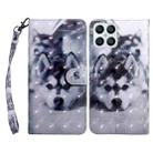 For Honor X8 4G 3D Painted Leather Phone Case(Husky) - 1