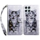 For Honor X8 4G 3D Painted Leather Phone Case(Smile Cat) - 1