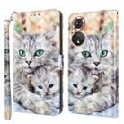 For Honor 50 3D Painted Leather Phone Case(Two Loving Cats) - 1