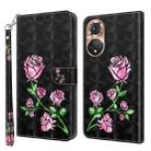 For Honor 50 3D Painted Leather Phone Case(Rose) - 1