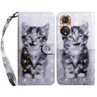 For Honor 50 3D Painted Leather Phone Case(Smile Cat) - 1