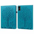 For Xiaomi Redmi Pad 10.61 2022 Tree & Deer Pattern Pressed Printing Leather Tablet Case(Blue) - 1