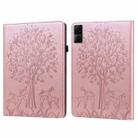 For Xiaomi Redmi Pad 10.61 2022 Tree & Deer Pattern Pressed Printing Leather Tablet Case(Pink) - 1