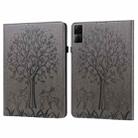 For Xiaomi Redmi Pad 10.61 2022 Tree & Deer Pattern Pressed Printing Leather Tablet Case(Grey) - 1