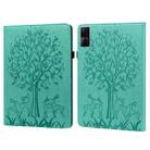 For Xiaomi Redmi Pad 10.61 2022 Tree & Deer Pattern Pressed Printing Leather Tablet Case(Green) - 1