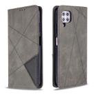 For Huawei P40 Lite Rhombus Texture Horizontal Flip Magnetic Leather Case with Holder & Card Slots & Wallet(Grey) - 1