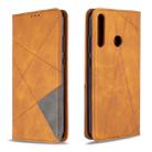 For Huawei P40 Lite E / Y7P Rhombus Texture Horizontal Flip Magnetic Leather Case with Holder & Card Slots & Wallet(Yellow) - 1