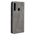 For Huawei P40 Lite E / Y7P Rhombus Texture Horizontal Flip Magnetic Leather Case with Holder & Card Slots & Wallet(Grey) - 3