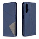 For Huawei Honor 20S Rhombus Texture Horizontal Flip Magnetic Leather Case with Holder & Card Slots & Wallet(Blue) - 1
