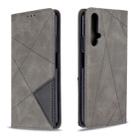 For Huawei Honor 20S Rhombus Texture Horizontal Flip Magnetic Leather Case with Holder & Card Slots & Wallet(Grey) - 1