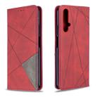 For Huawei Honor 20S Rhombus Texture Horizontal Flip Magnetic Leather Case with Holder & Card Slots & Wallet(Red) - 1