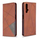 For Huawei Honor 20S Rhombus Texture Horizontal Flip Magnetic Leather Case with Holder & Card Slots & Wallet(Brown) - 1