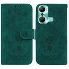 For Infinix Hot 12 Pro Butterfly Rose Embossed Leather Phone Case(Green) - 1