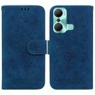 For Infinix Hot 12 Pro Butterfly Rose Embossed Leather Phone Case(Blue) - 1