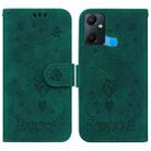 For Infinix Smart 6 Plus Butterfly Rose Embossed Leather Phone Case(Green) - 1