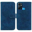 For Infinix Smart 6 Plus Butterfly Rose Embossed Leather Phone Case(Blue) - 1