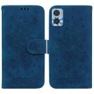 For Motorola Moto E22/E22i Butterfly Rose Embossed Leather Phone Case(Blue) - 1