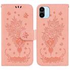 For Xiaomi Redmi A1 Butterfly Rose Embossed Leather Phone Case(Pink) - 1