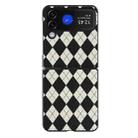 For Samsung Galaxy Z Flip4 5G Lozenge Pattern Phone Protective Case(Black) - 1