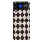 For Samsung Galaxy Z Flip4 5G Lozenge Pattern Phone Protective Case(Brown) - 1