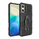 For OPPO Reno7 4G Armor Warrior Shockproof PC + TPU Phone Case(Black) - 1