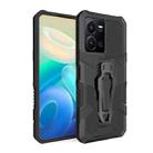 For vivo Y35 Armor Warrior Shockproof PC + TPU Phone Case(Black) - 1