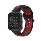 For Fitbit Versa 2 / Versa / Versa Lite 23mm Clasp Two Color Sport Watch Band(Black + Red) - 1