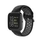 For Fitbit Versa 2 / Versa / Versa Lite 23mm Clasp Two Color Sport Watch Band(Black + Grey) - 1