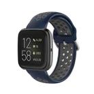 For Fitbit Versa 2 / Versa / Versa Lite 23mm Clasp Two Color Sport Watch Band(Blue + Grey) - 1