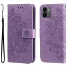 For Xiaomi Redmi A1 4G 7-petal Flowers Embossing Leather Phone Case(Purple) - 1