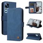 For Xiaomi 12T / 12T Pro / Redmi K50 Ultra Skin Feel Life Tree Metal Button Leather Phone Case(Blue) - 1
