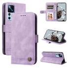 For Xiaomi 12T / 12T Pro / Redmi K50 Ultra Skin Feel Life Tree Metal Button Leather Phone Case(Purple) - 1