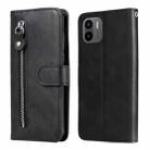 For Xiaomi Redmi A1 4G Calf Texture Zipper Leather Phone Case(Black) - 1