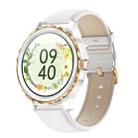 QR02 1.32 inch IPS Screen Smart Watch, Support Bluetooth Call / Payment / Health Monitoring / Sports Modes(White Leather Band) - 1