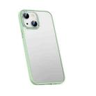 For iPhone 14 Plus Metal Lens Skin Feel Frosted Phone Case(Green) - 1