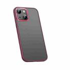 For iPhone 14 Plus Metal Lens Skin Feel Frosted Phone Case(Red) - 1