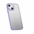 For iPhone 14 Plus Metal Lens Skin Feel Frosted Phone Case(Lavender Purple) - 1