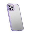 For iPhone 14 Pro Metal Lens Skin Feel Frosted Phone Case(Lavender Purple) - 1