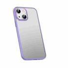 For iPhone 13 Metal Lens Skin Feel Frosted Phone Case(Lavender Purple) - 1