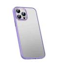 For iPhone 13 Pro Metal Lens Skin Feel Frosted Phone Case(Lavender Purple) - 1