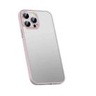 For iPhone 13 Pro Max Metal Lens Skin Feel Frosted Phone Case(Pink) - 1