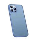 For iPhone 13 Pro Max Metal Lens Skin Feel Frosted Phone Case(Sierra Blue) - 1