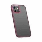 For iPhone 12 Metal Lens Skin Feel Frosted Phone Case(Red) - 1