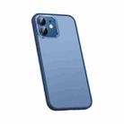 For iPhone 12 Metal Lens Skin Feel Frosted Phone Case(Dark Blue) - 1