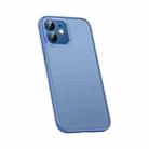 For iPhone 12 Metal Lens Skin Feel Frosted Phone Case(Sierra Blue) - 1